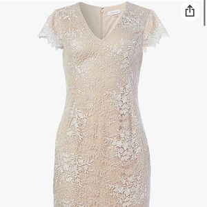 NWT 🎉 Calvin Klein V-Neck Cocktail Scallop Dress